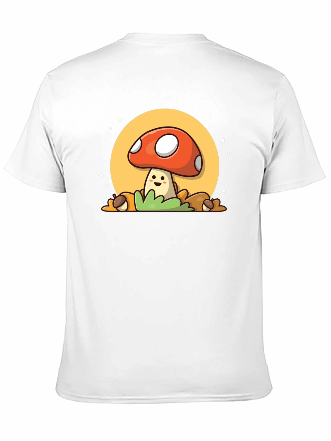 Camiseta Negra con Diseño de Hongo Adorable
