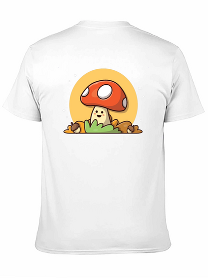 Camiseta Negra con Diseño de Hongo Adorable