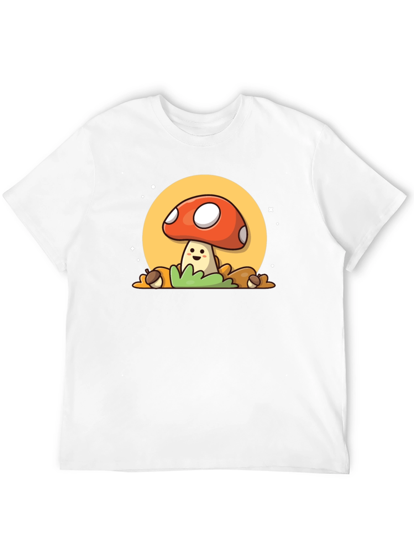Camiseta Negra con Diseño de Hongo Adorable