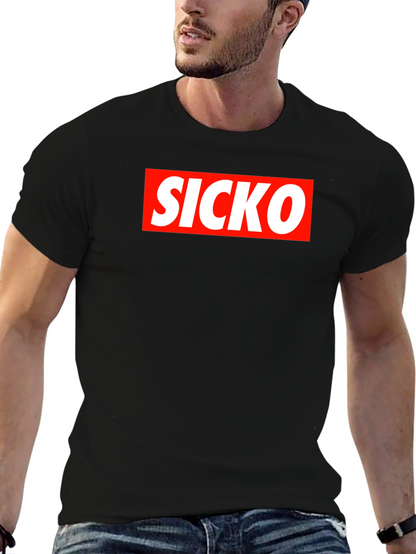 Camiseta Negra SICKO Estilo Urbano