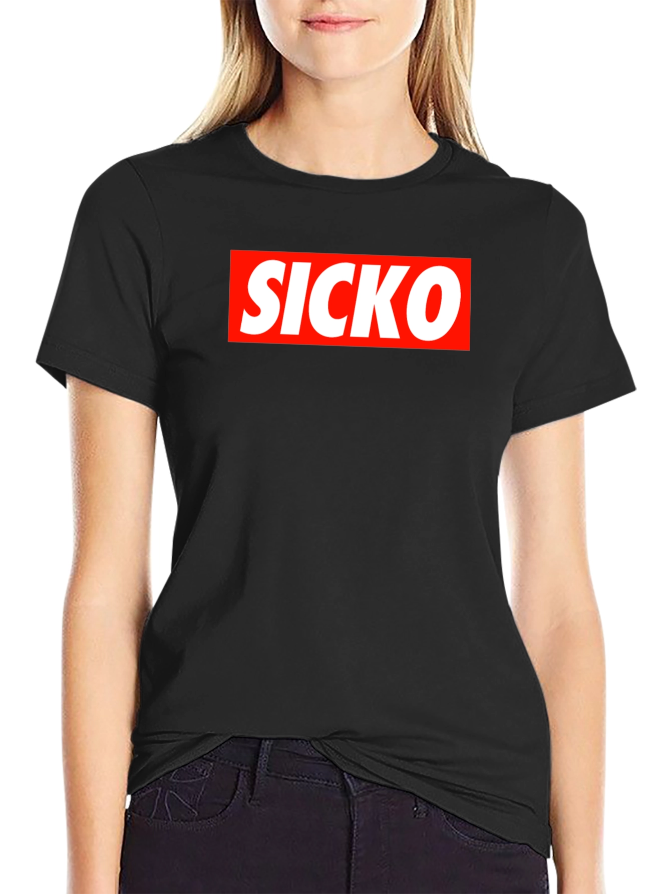 Camiseta Negra SICKO Estilo Urbano