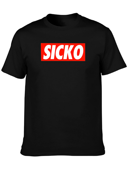 Camiseta Negra SICKO Estilo Urbano
