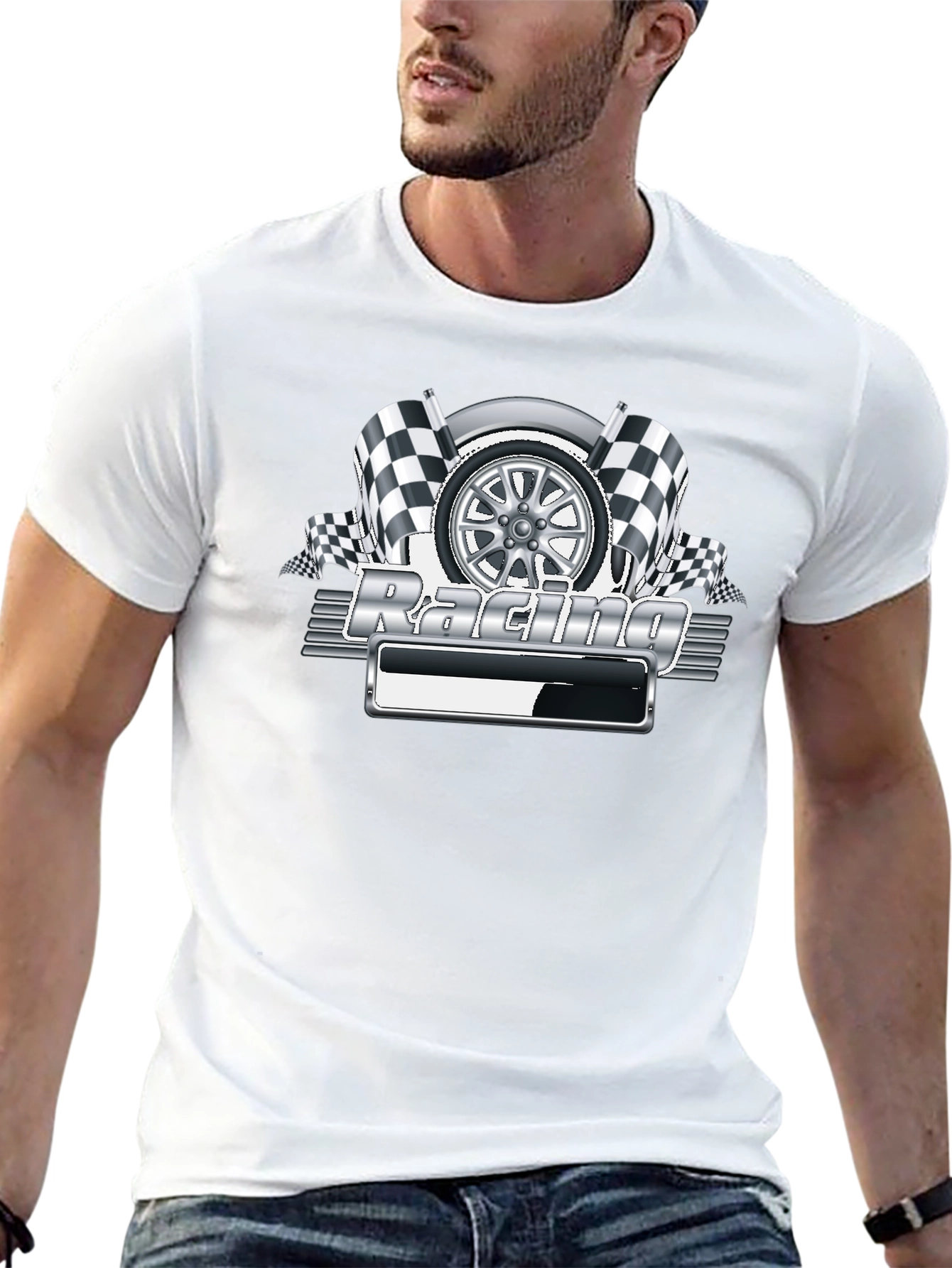 Camiseta Negra Racing Gráfico