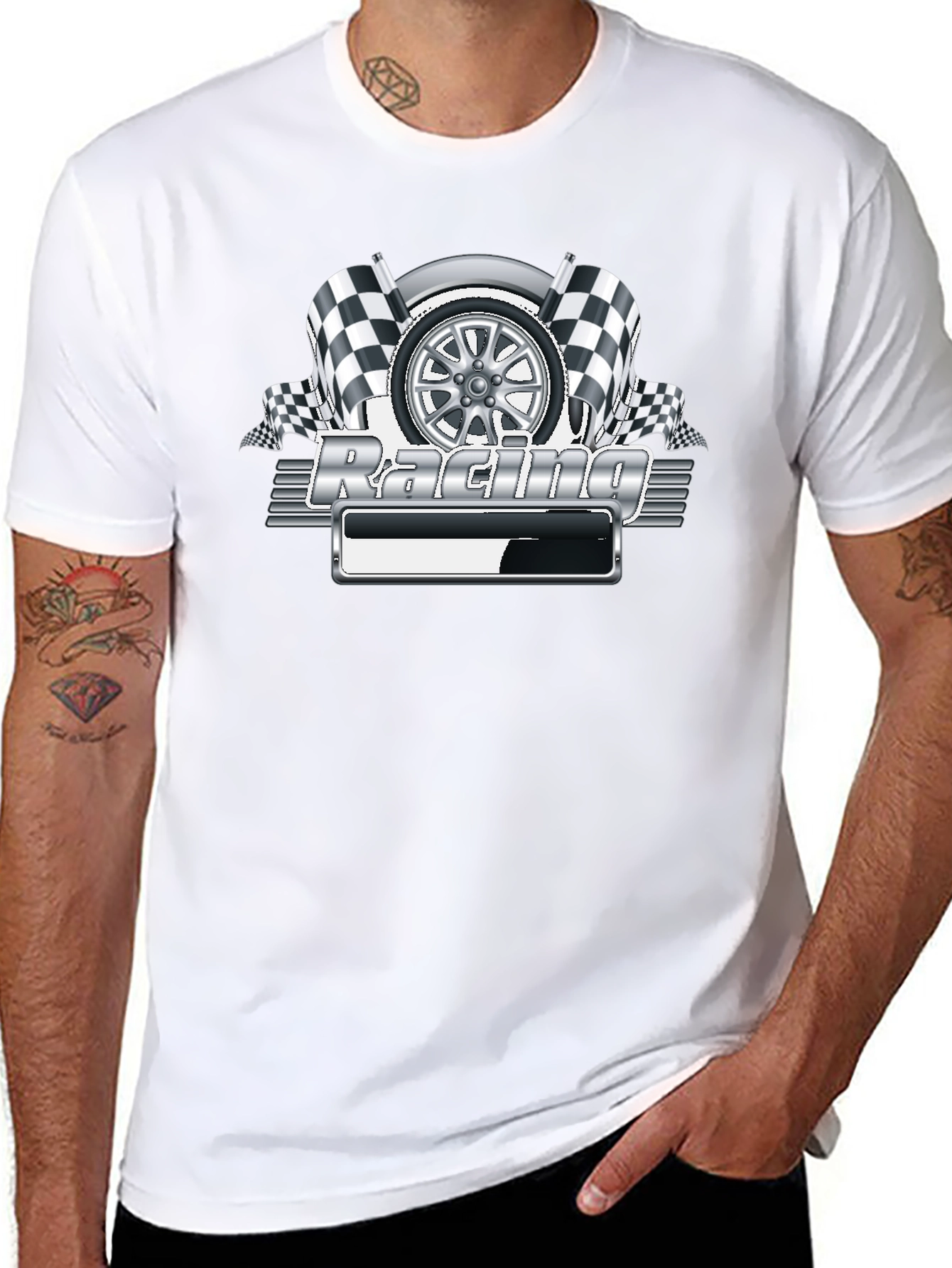 Camiseta Negra Racing Gráfico