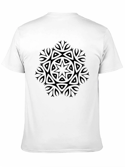 Camiseta Negra con Diseño Mandala Abstracto