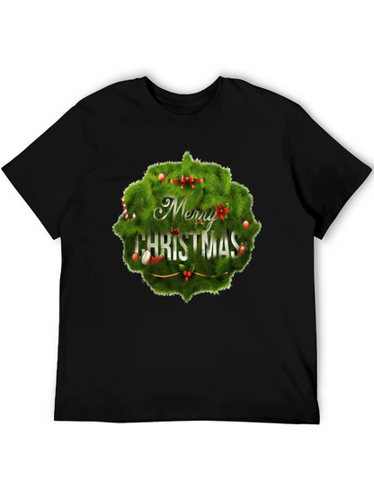 Camiseta Negra Navideña con Diseño Festivo