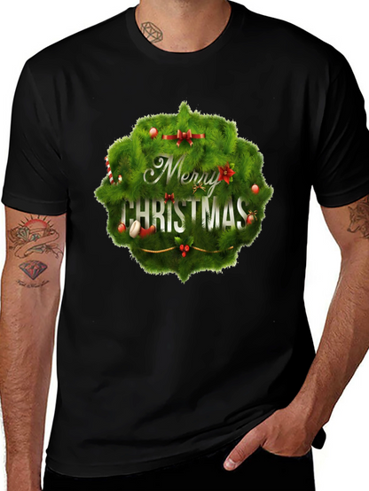 Camiseta Negra Navideña con Diseño Festivo