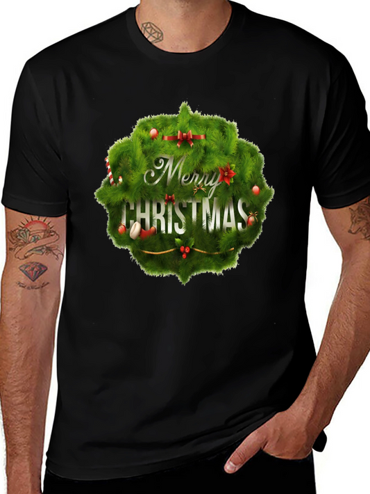 Camiseta Negra Navideña con Diseño Festivo