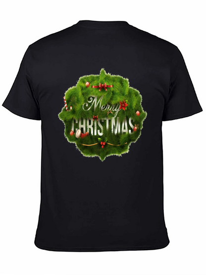 Camiseta Negra Navideña con Diseño Festivo