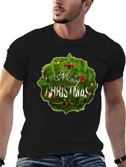 Camiseta Negra Navideña con Diseño Festivo