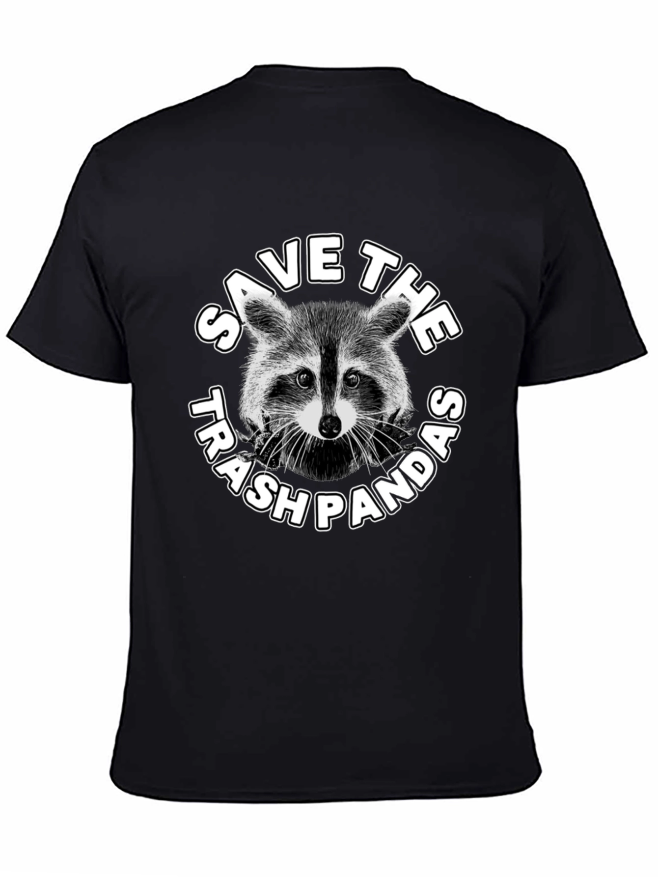 Camiseta Negra: Salva al Panda de la Basura