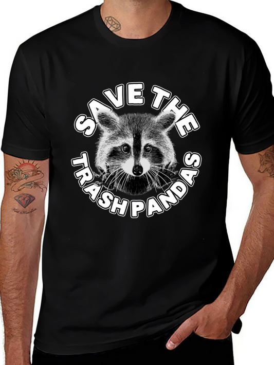 Camiseta Negra: Salva al Panda de la Basura
