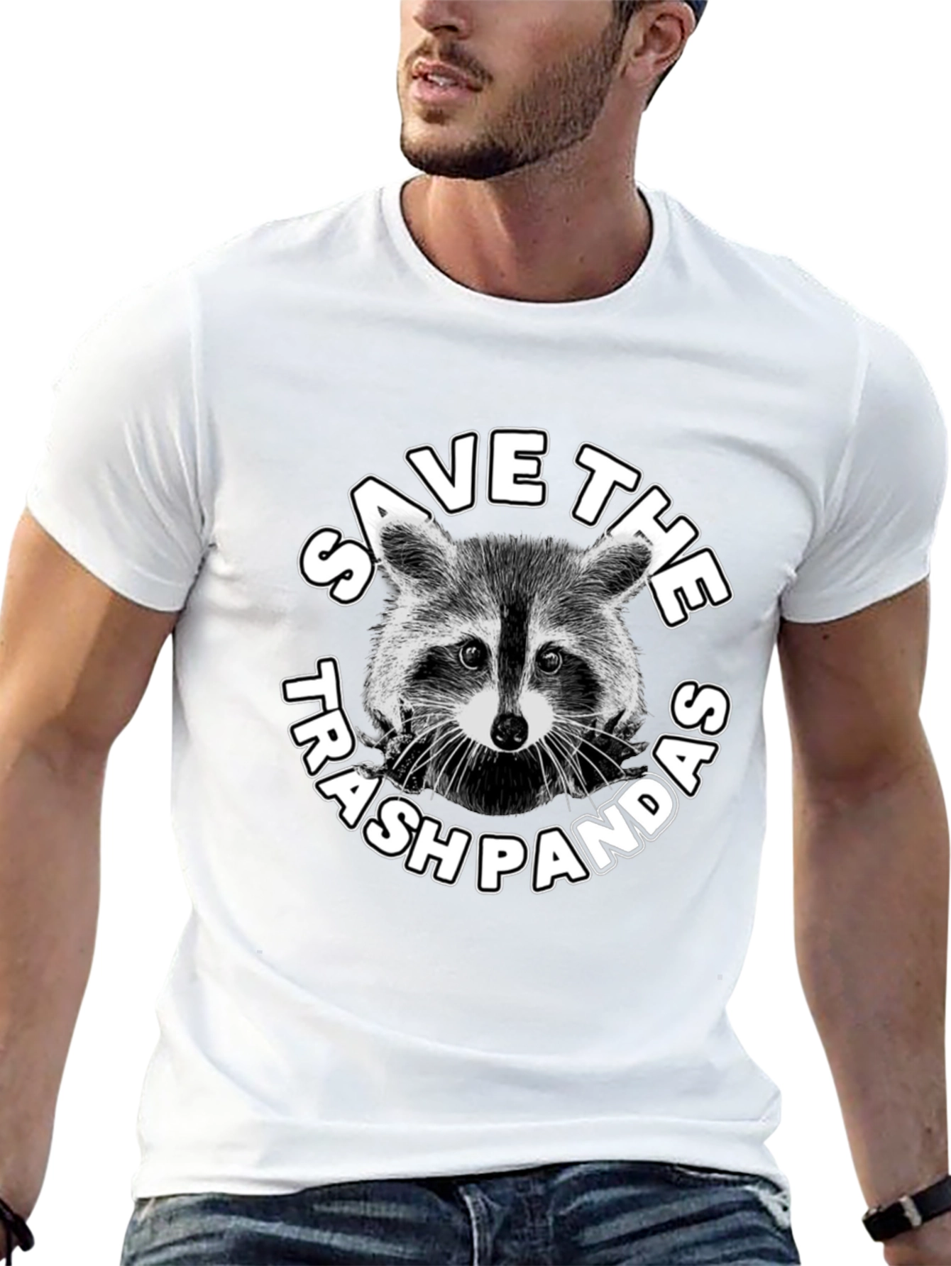 Camiseta Negra: Salva al Panda de la Basura