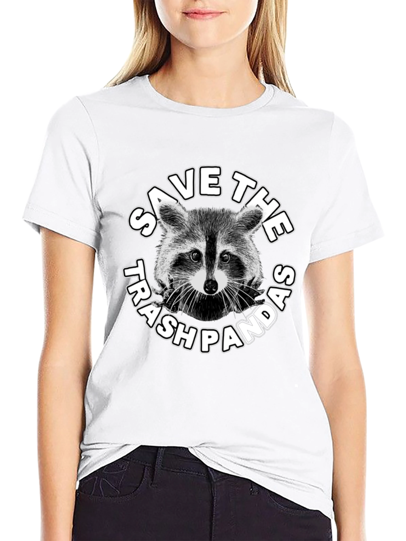 Camiseta Negra: Salva al Panda de la Basura