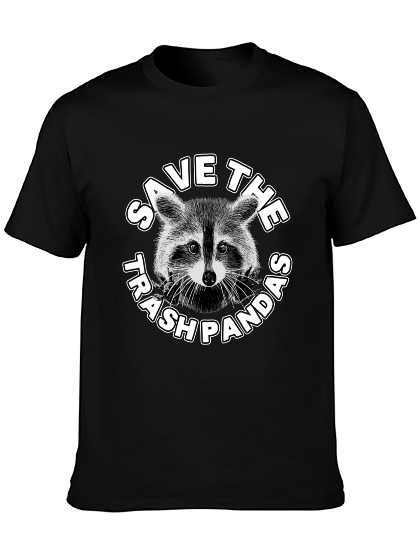 Camiseta Negra: Salva al Panda de la Basura