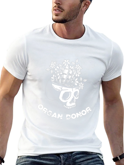 Camiseta Negra Diseño Calavera Donante de Órganos