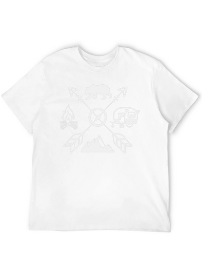Camiseta Negra Aventura con Diseño de Camping