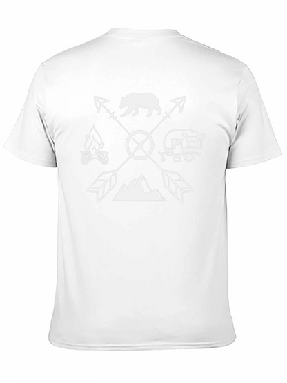 Camiseta Negra Aventura con Diseño de Camping