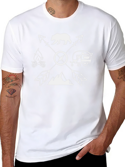 Camiseta Negra Aventura con Diseño de Camping