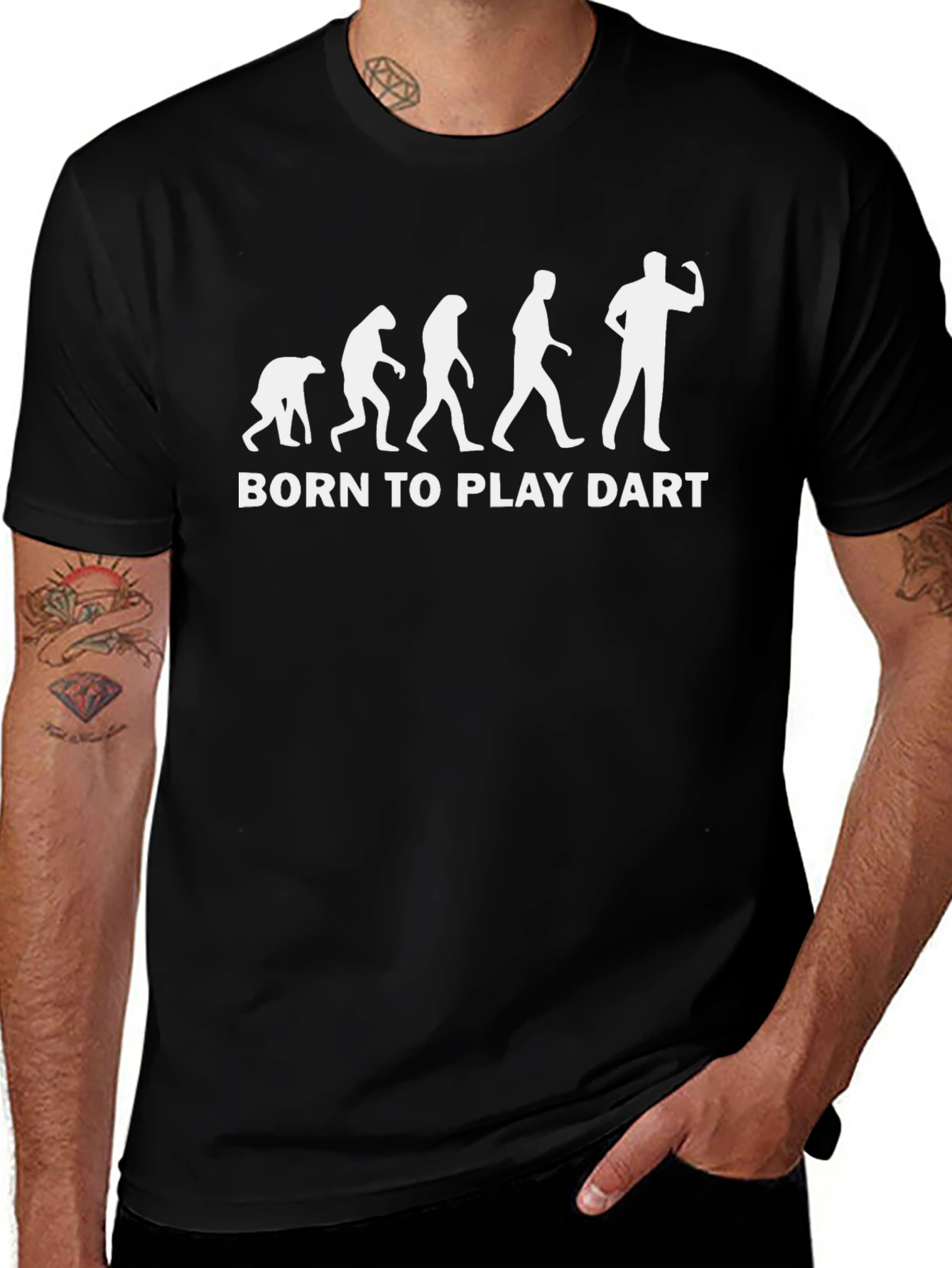 Camiseta Negra Evolución Dardos Hombre
