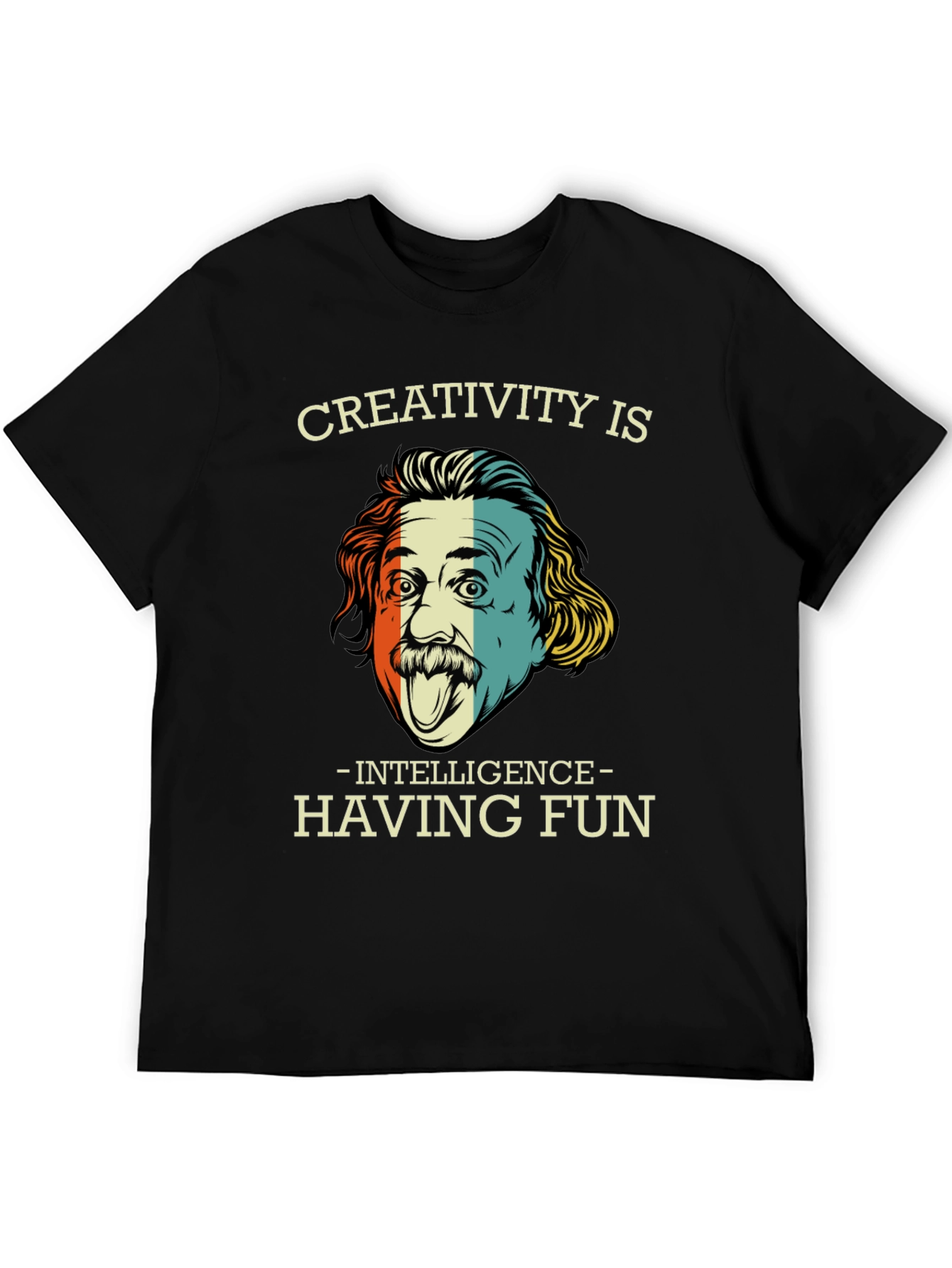 Camiseta Negra Einstein Creatividad e Inteligencia