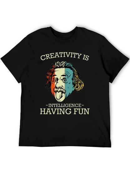 Camiseta Negra Einstein Creatividad e Inteligencia