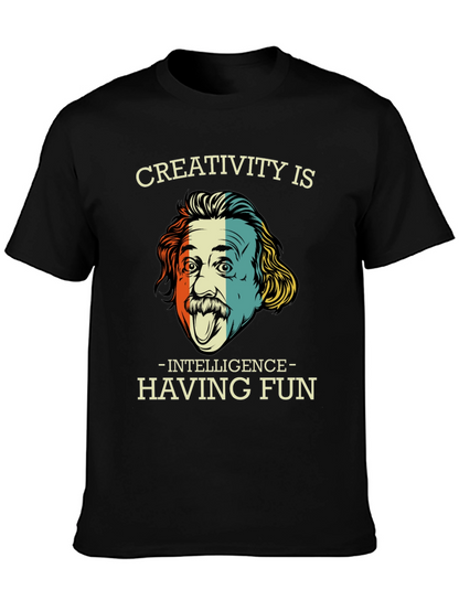 Camiseta Negra Einstein Creatividad e Inteligencia