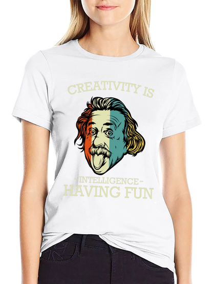 Camiseta Negra Einstein Creatividad e Inteligencia