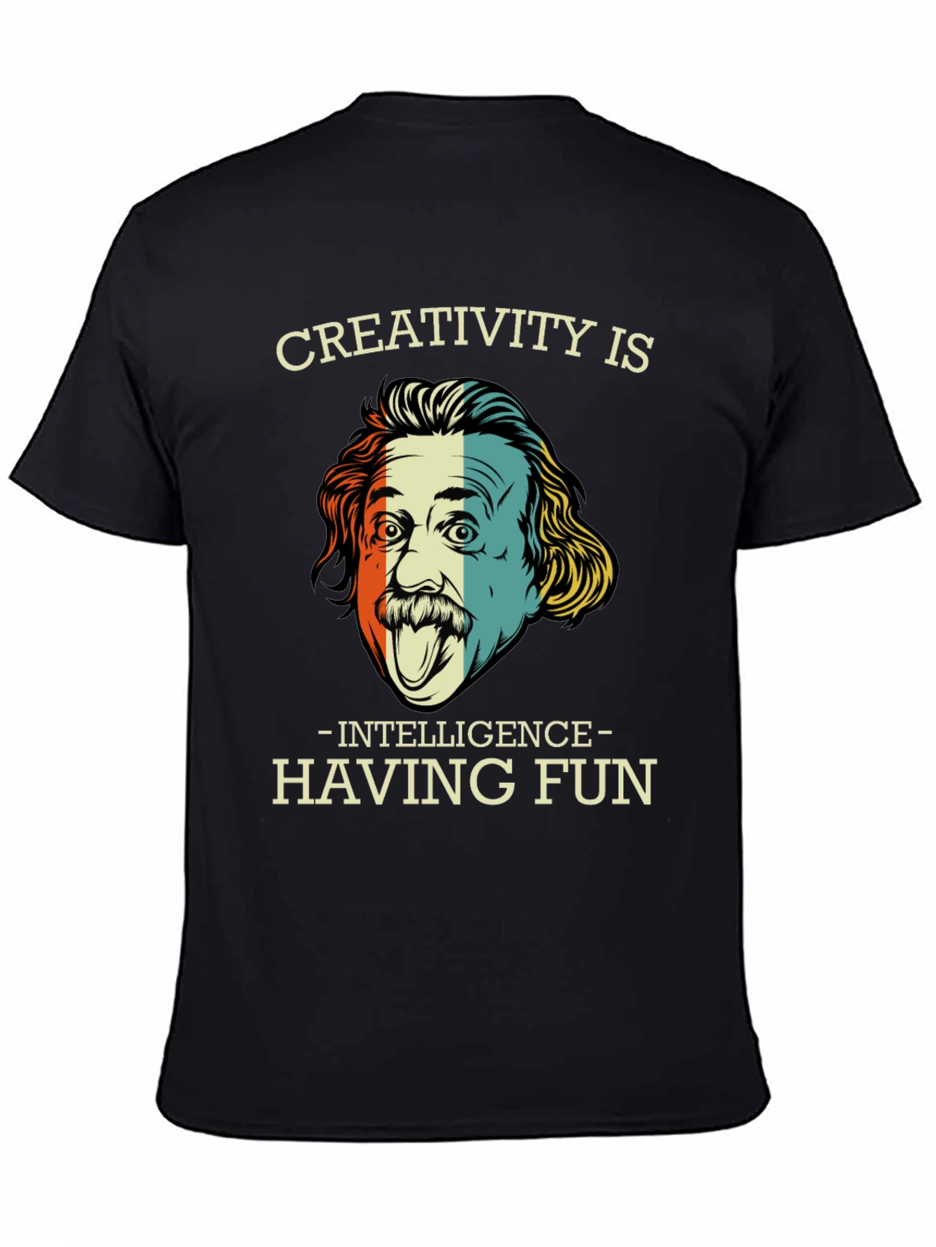 Camiseta Negra Einstein Creatividad e Inteligencia