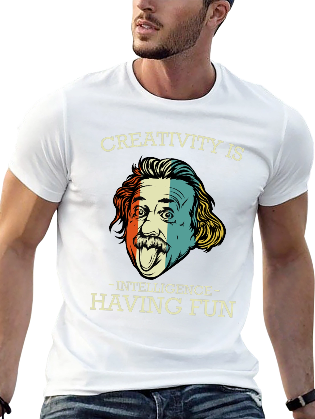 Camiseta Negra Einstein Creatividad e Inteligencia