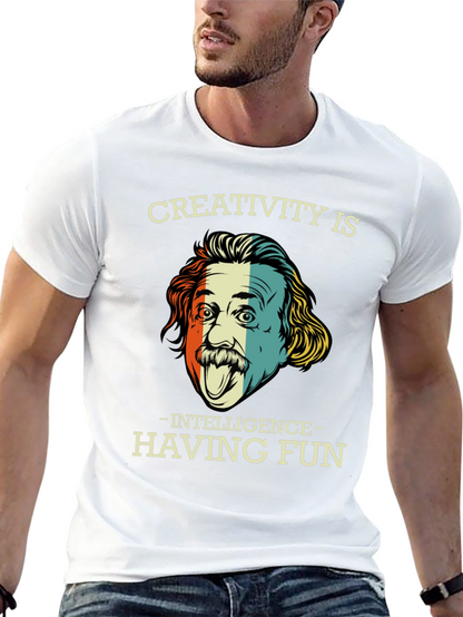 Camiseta Negra Einstein Creatividad e Inteligencia