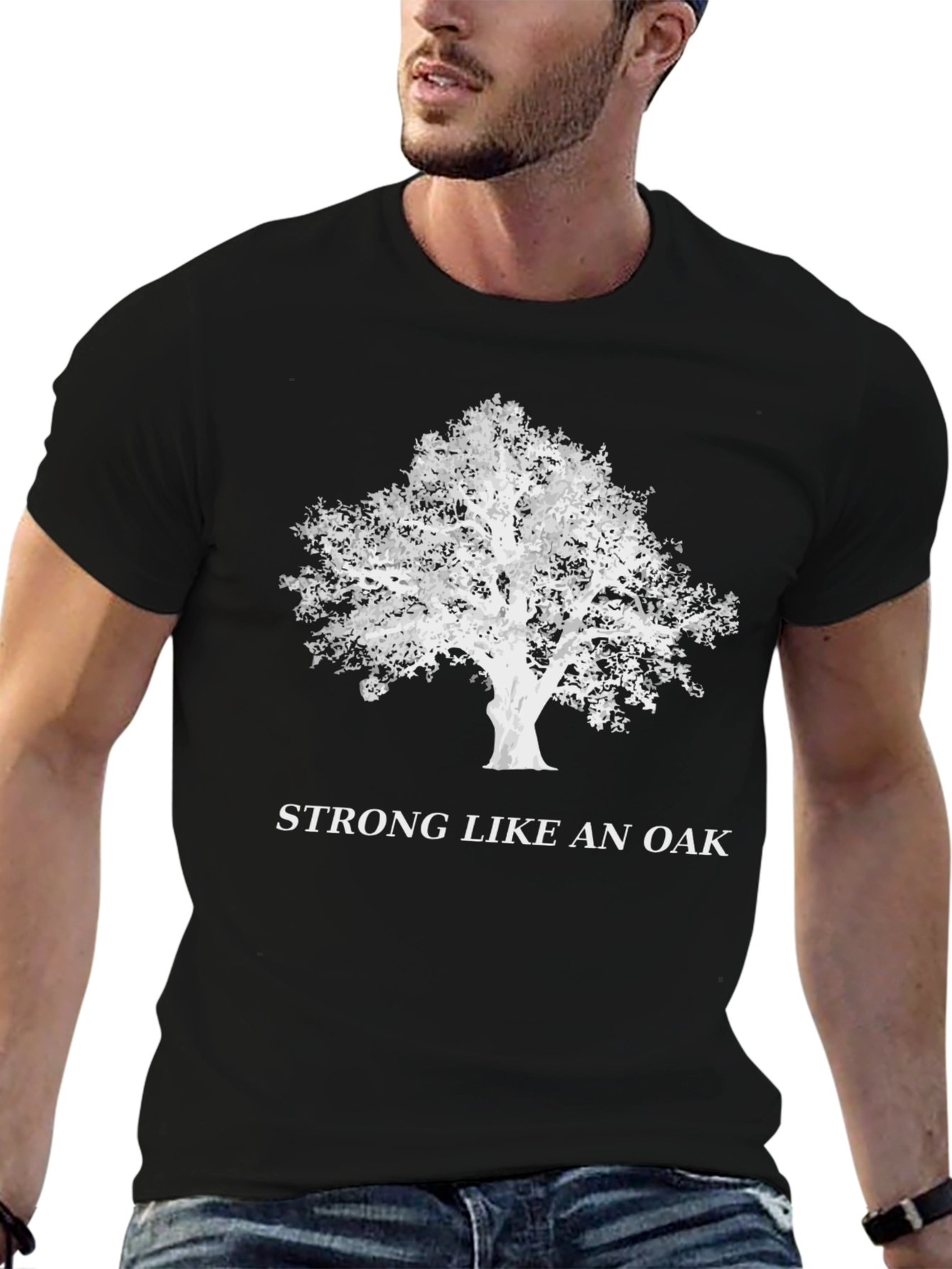 Camiseta Negra: Fuerte Como Un Roble