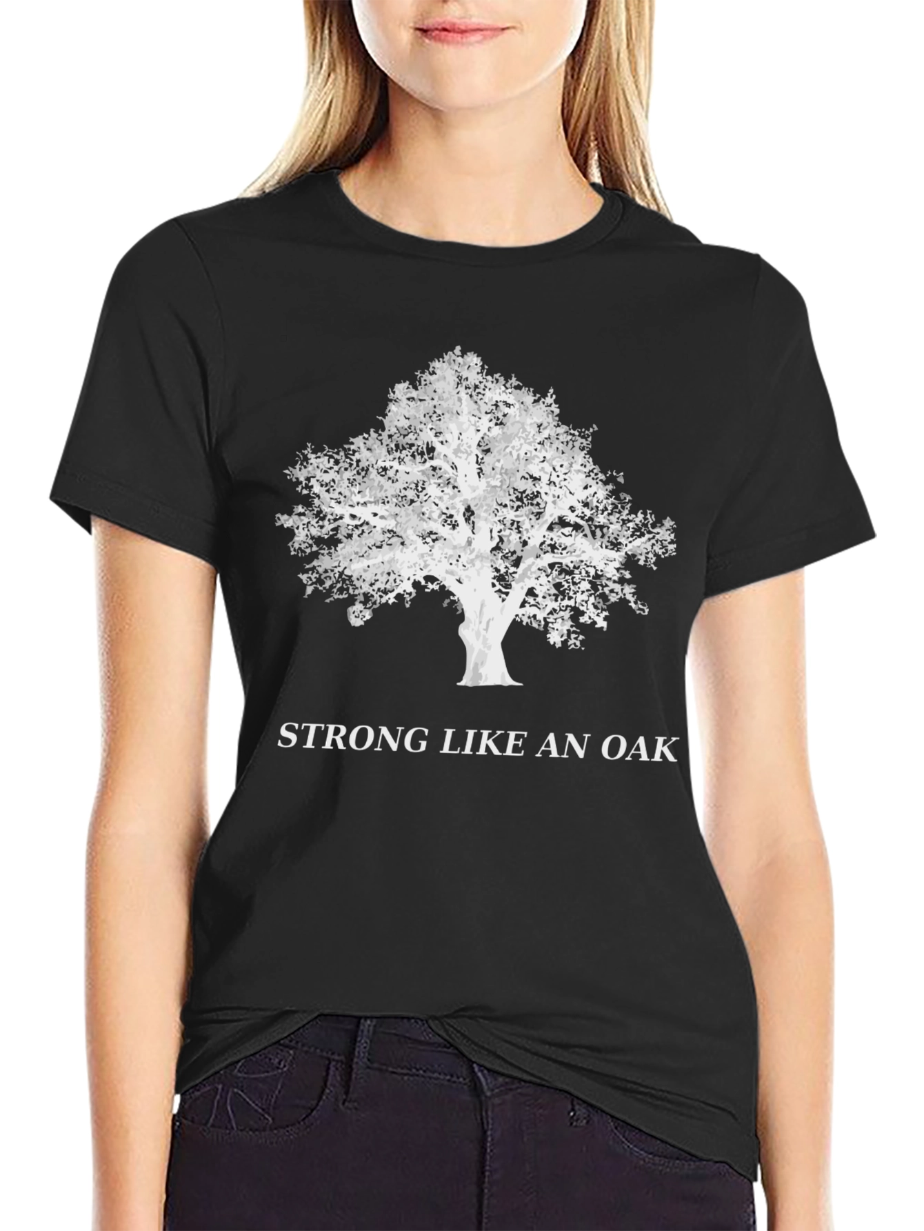 Camiseta Negra: Fuerte Como Un Roble
