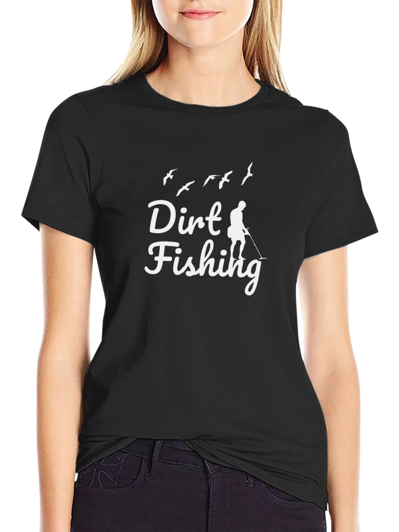 Camiseta Negra Dirt Fishing para Amantes de la Aventura