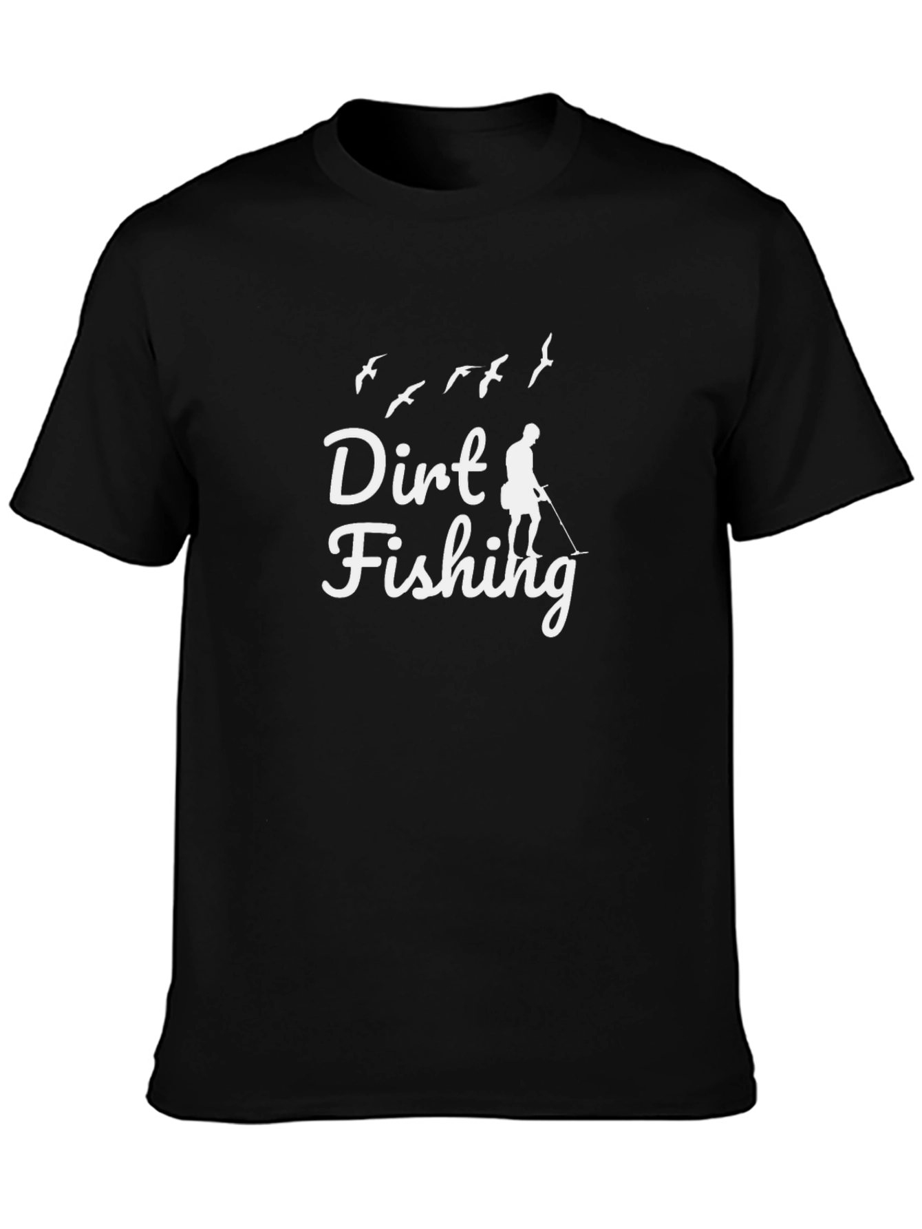 Camiseta Negra Dirt Fishing para Amantes de la Aventura