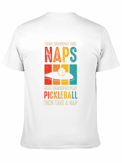 Camiseta Negra Divertida para Abuelos Jugadores de Pickleball