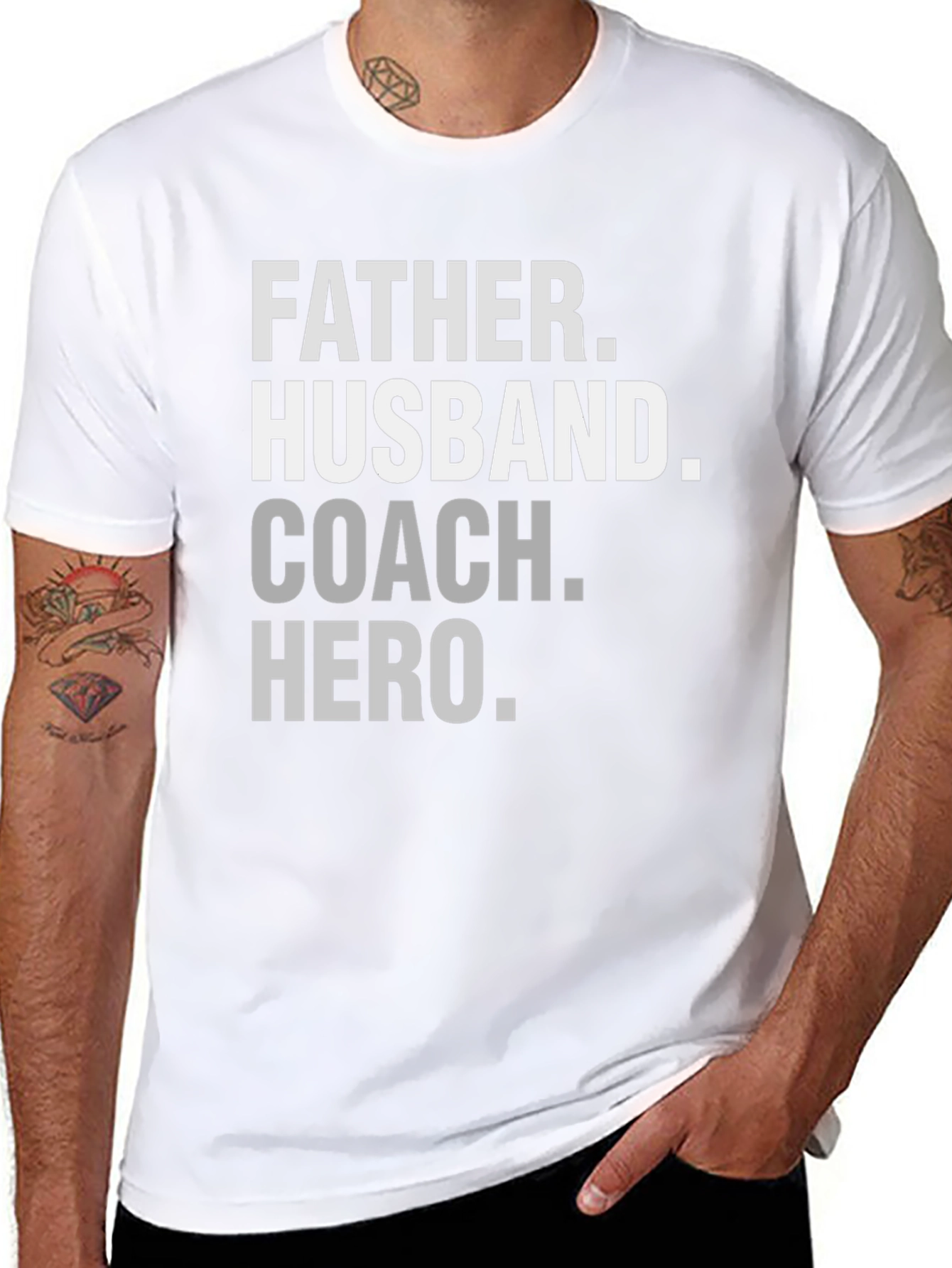 Camiseta Hombre: Padre Esposo Entrenador Héroe