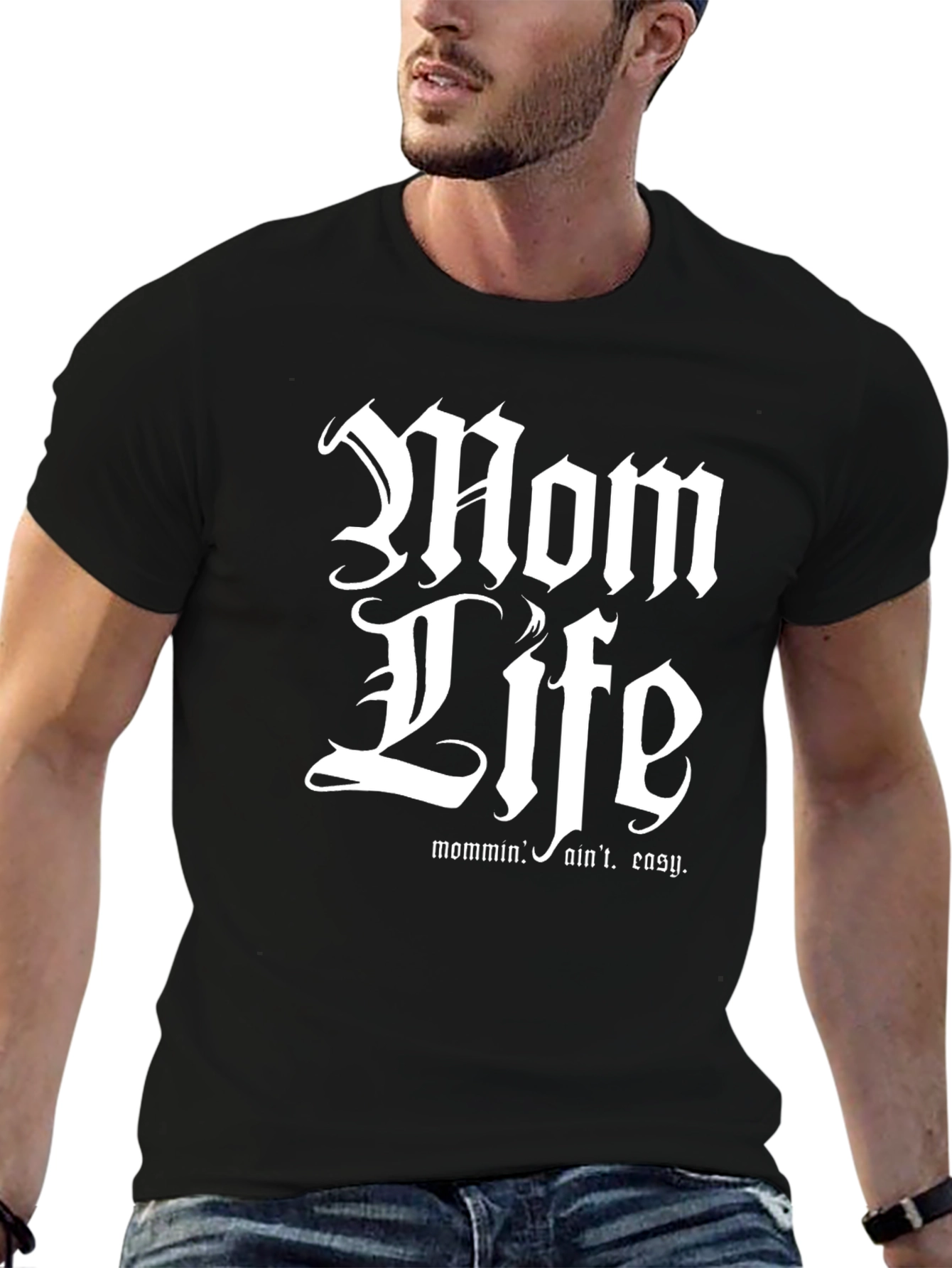 Camiseta Negra Mom Life para Hombre