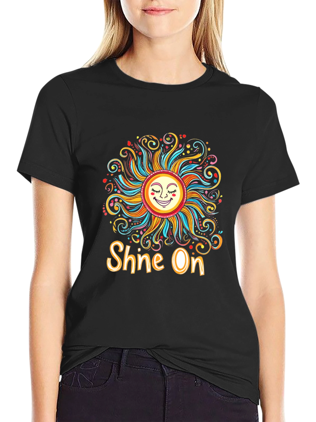Camiseta Negra Sol Brilla