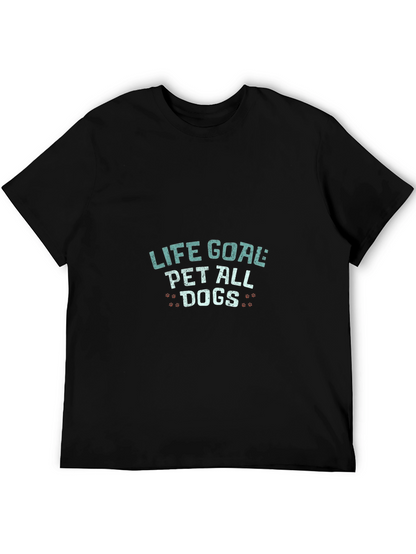 Camiseta Negra Life Goal Pet All Dogs