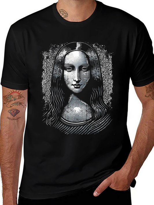 Camiseta Negra Mona Lisa Diseño Único