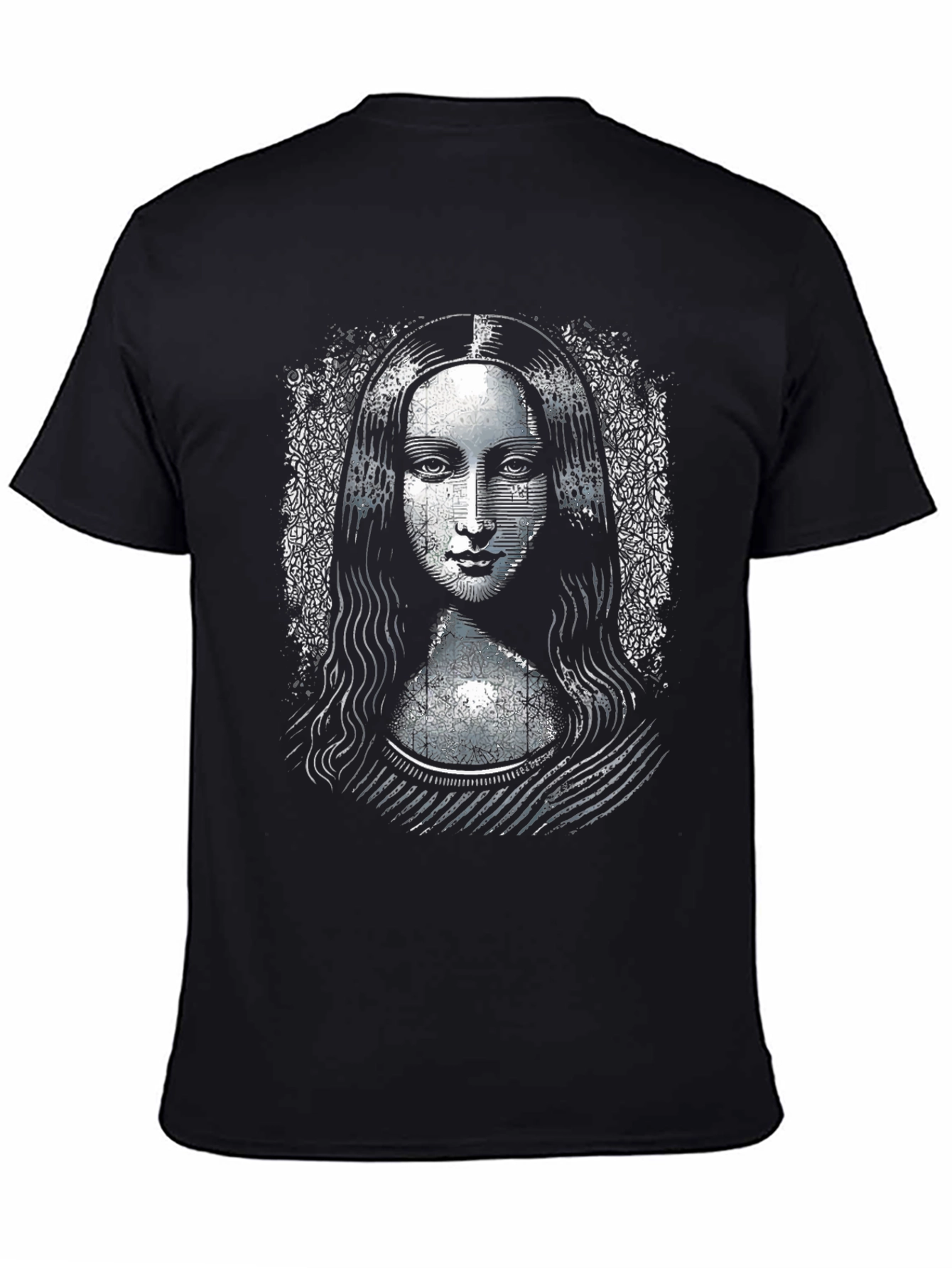 Camiseta Negra Mona Lisa Diseño Único