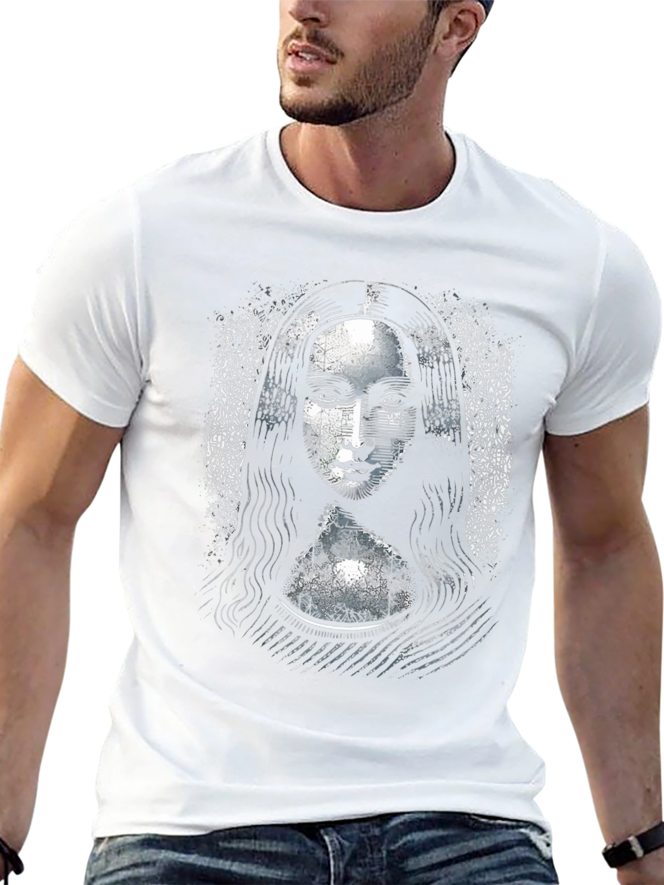 Camiseta Negra Mona Lisa Diseño Único