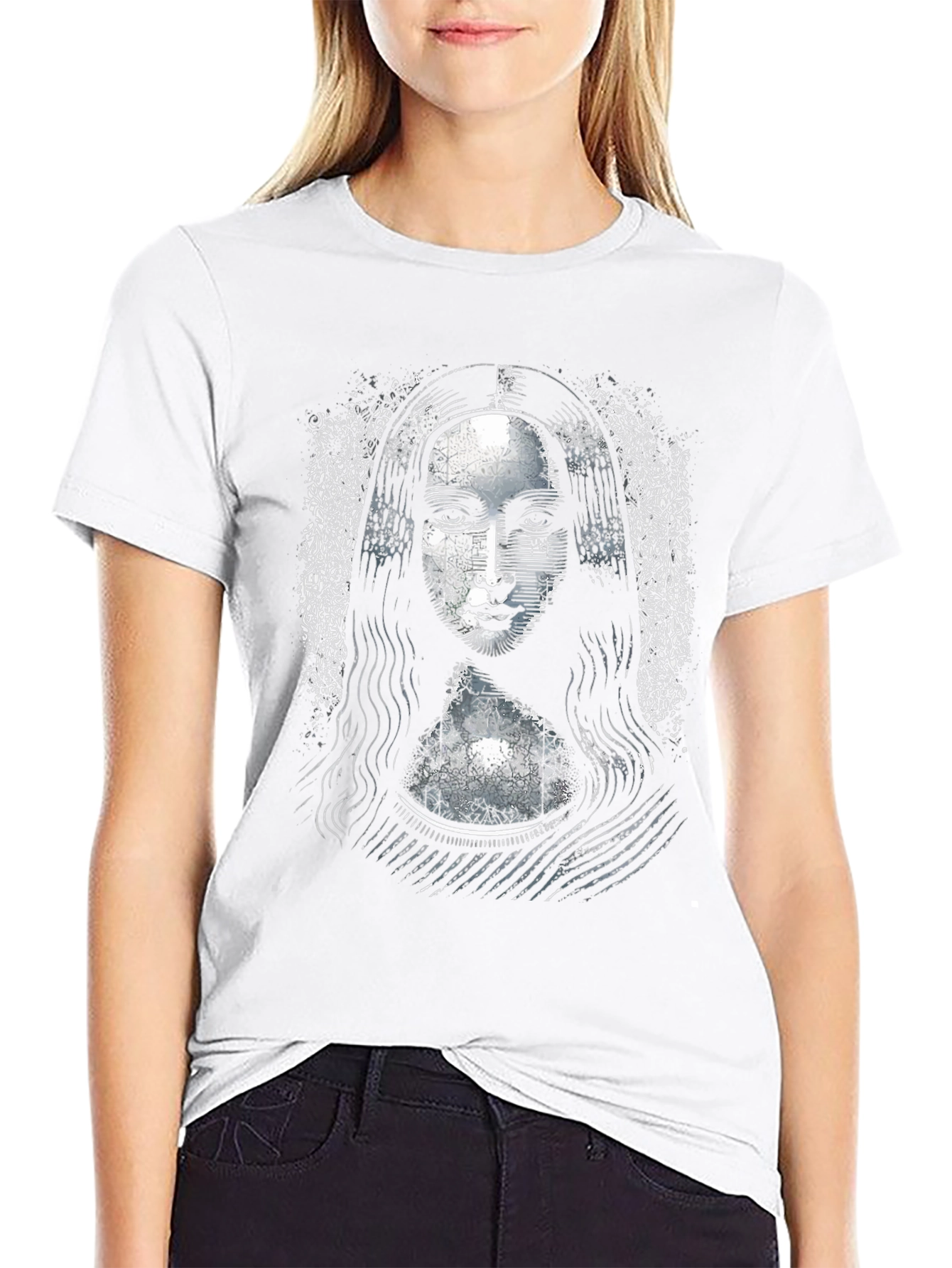 Camiseta Negra Mona Lisa Diseño Único