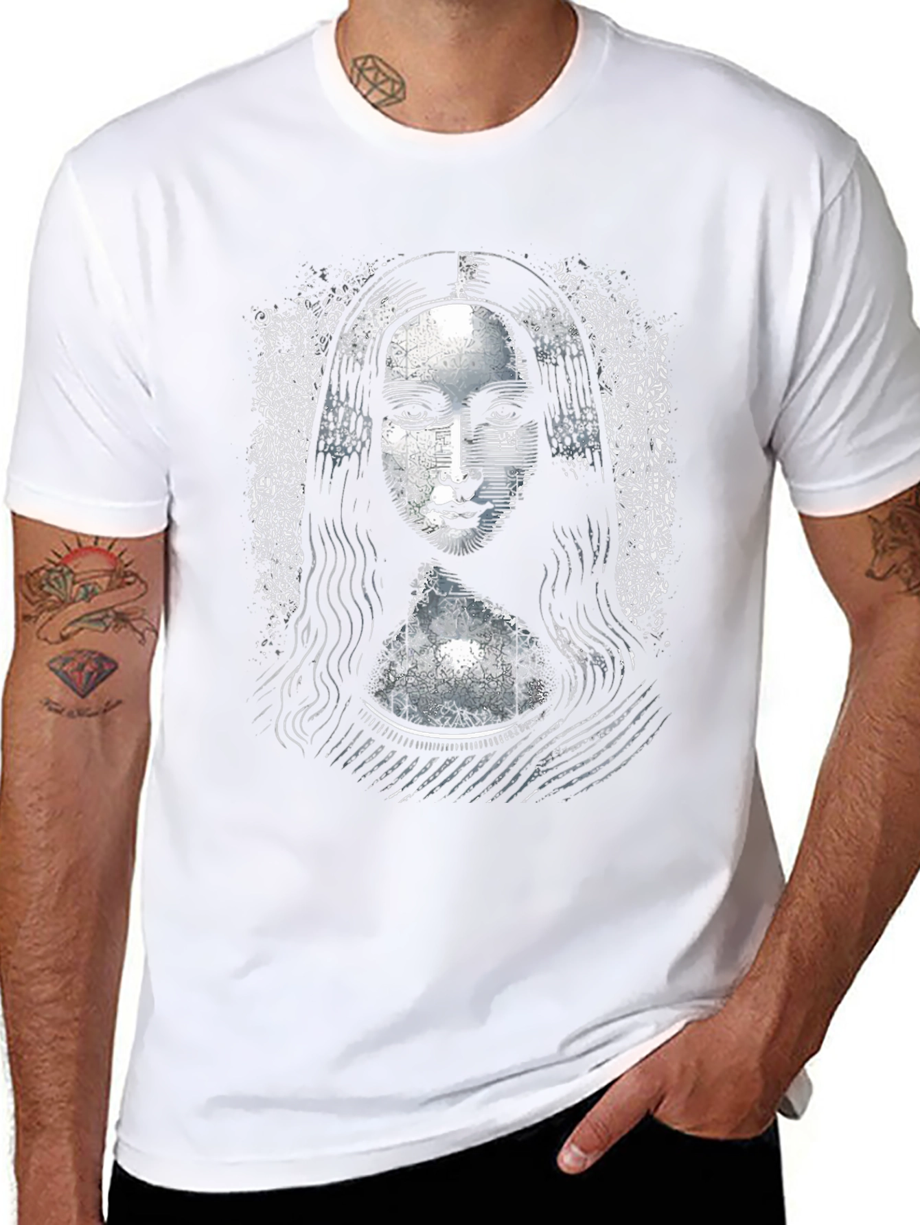 Camiseta Negra Mona Lisa Diseño Único