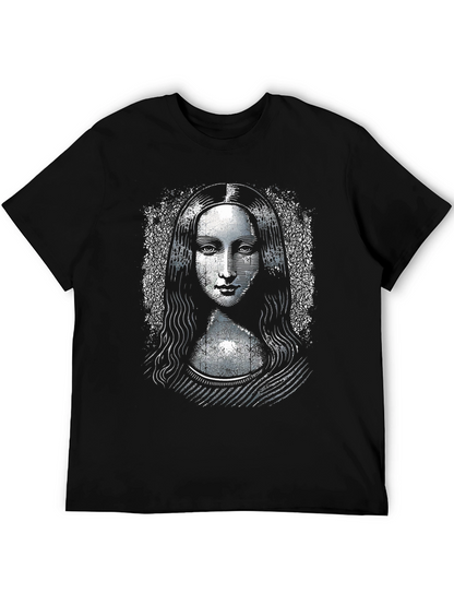 Camiseta Negra Mona Lisa Diseño Único