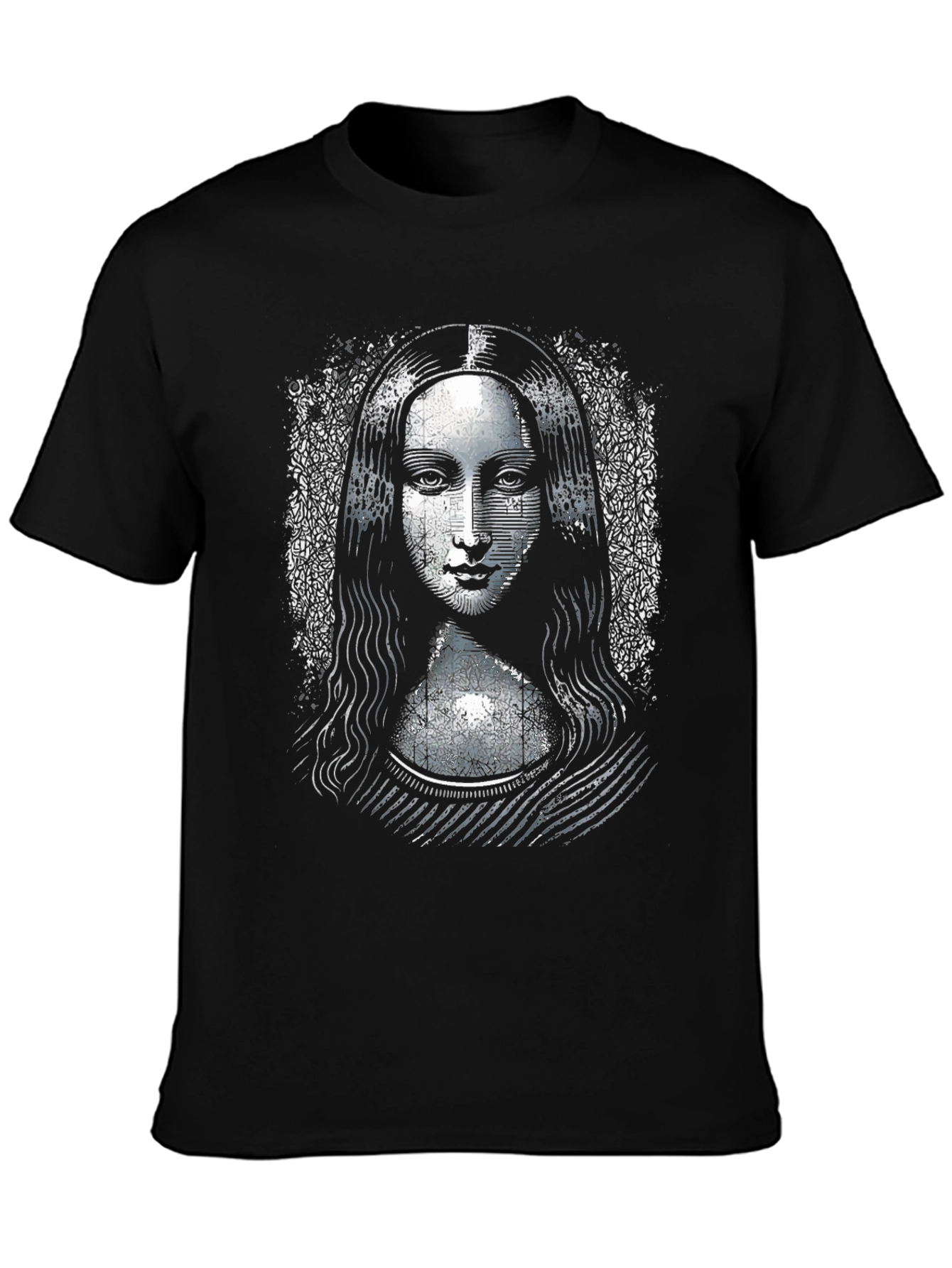 Camiseta Negra Mona Lisa Diseño Único