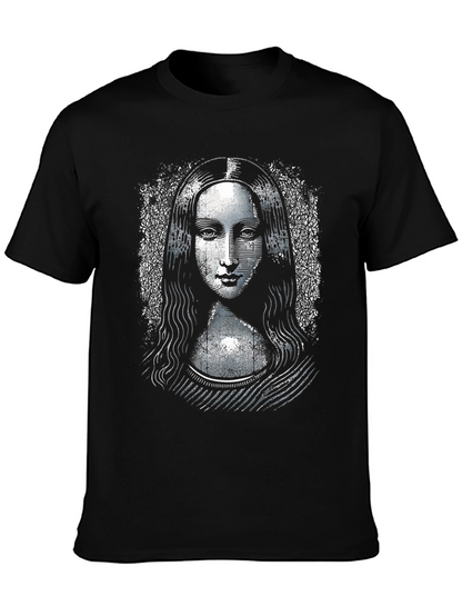 Camiseta Negra Mona Lisa Diseño Único