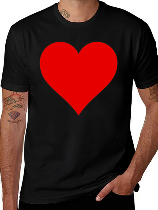 Camiseta Negra Corazón Rojo - Estilo Casual