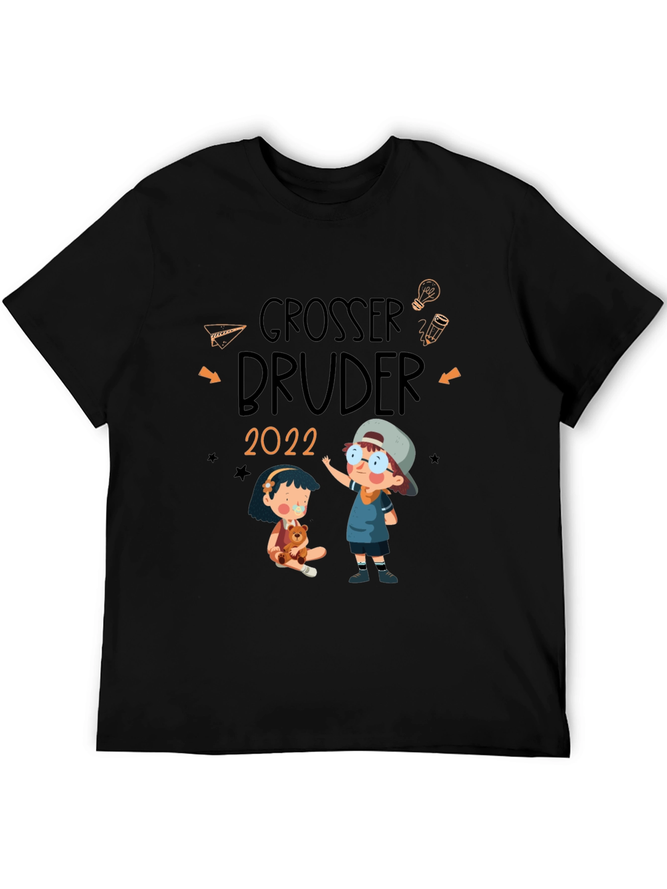 Camiseta Negra Grosser Bruder 2022 - Diseño Infantil